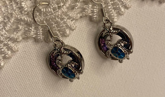 Earrings -Turtle in a Circle