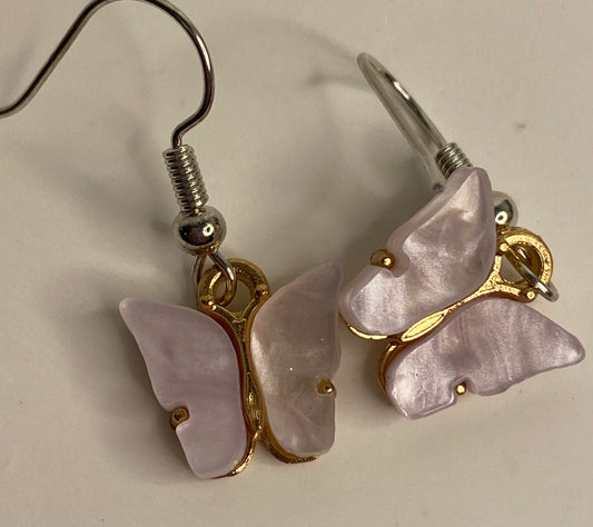Earrings -Butterfly Small Pink