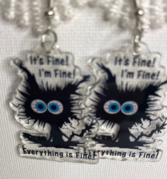 Earrings -Everything is Fine Cat