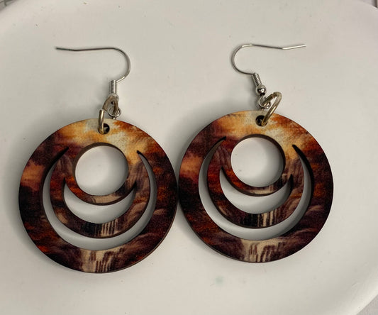 Earrings -Tri Circle Multicolour