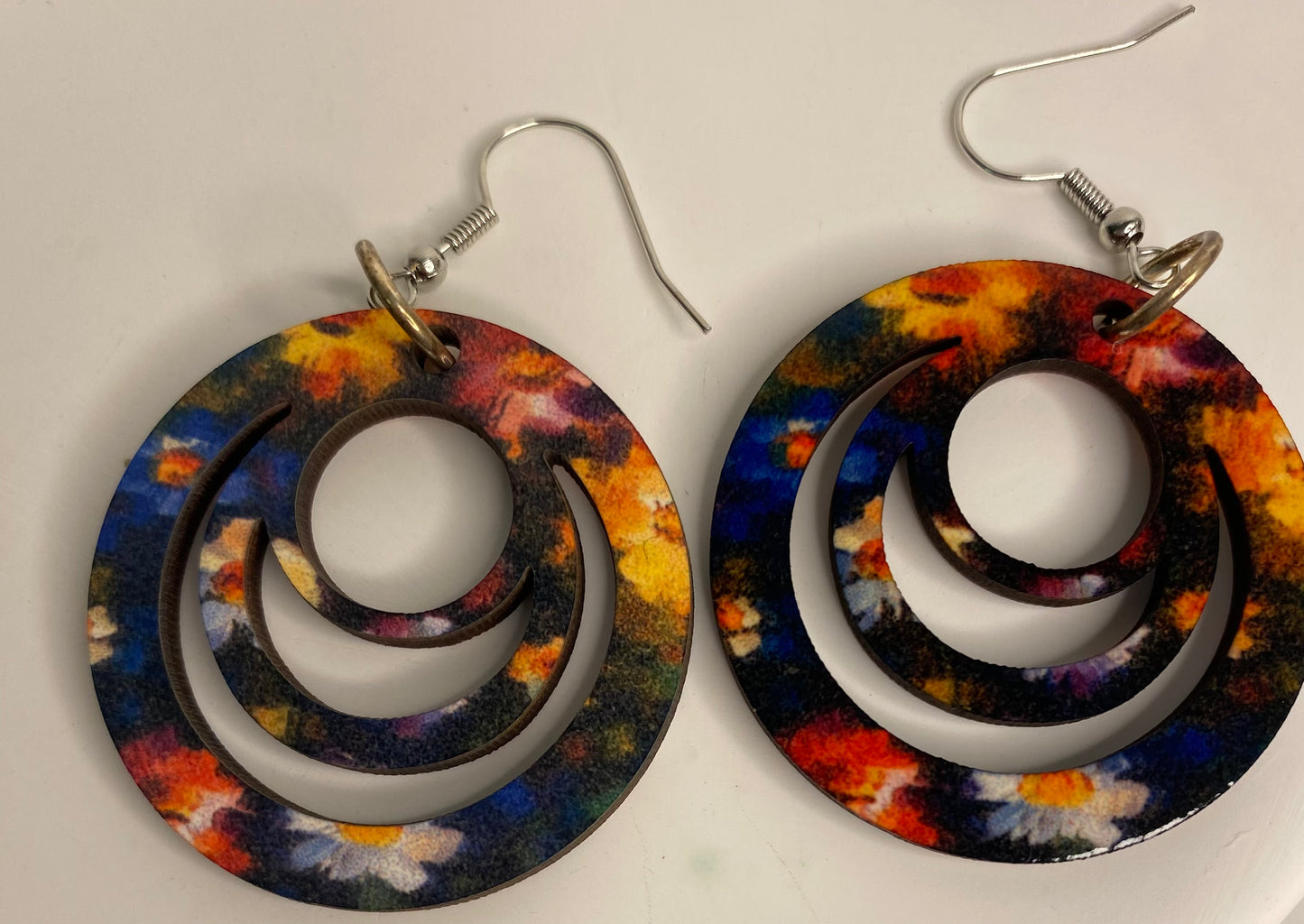 Earrings -Tri Circle Multicolour