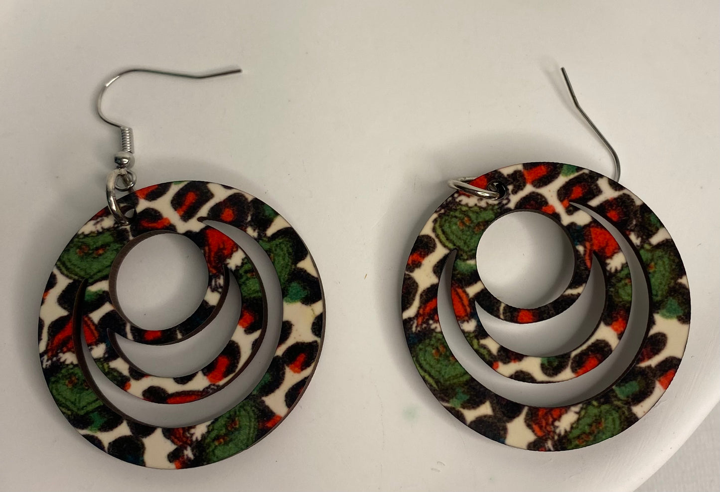 Earrings -Tri Circle Multicolour