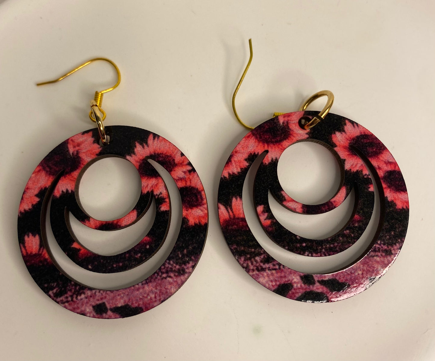 Earrings -Tri Circle Multicolour