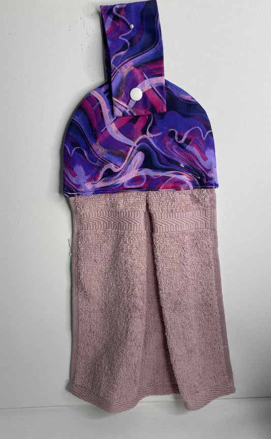 Hanging  Hand Towel Purple Swirls