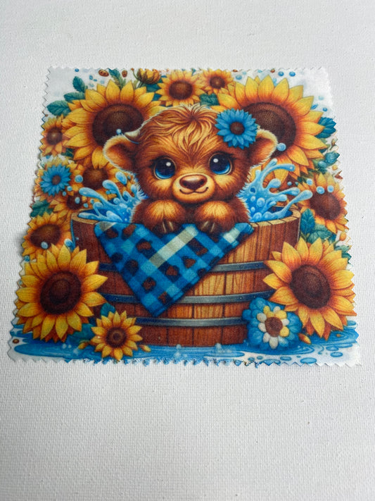 Eye Glasses Cleaning Cloth Cow in Bucket