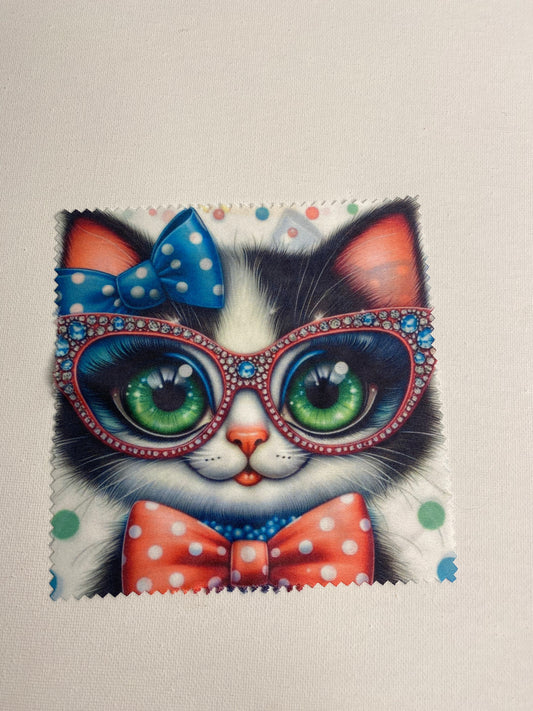 Eye Glasses Cleaning Cloth Pussy Cat