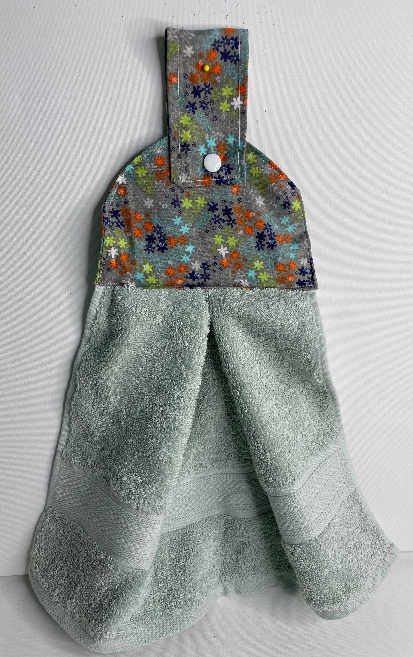 Hanging  Hand Towel Light Green Towel with Star Top