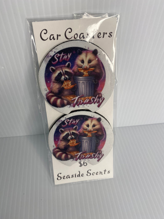 Car Coasters Stay Trashy