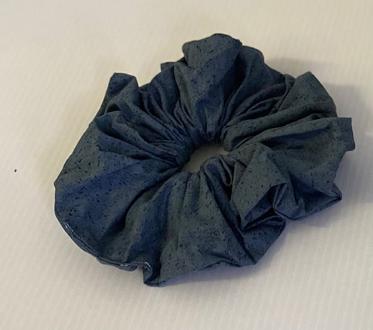 Hair Scrunchies XXL - Blue with Black Dots
