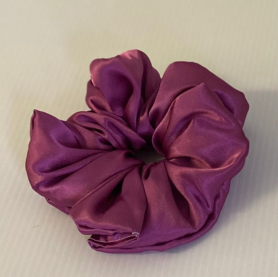 Hair Scrunchies XXL - Purple/Pink Satin