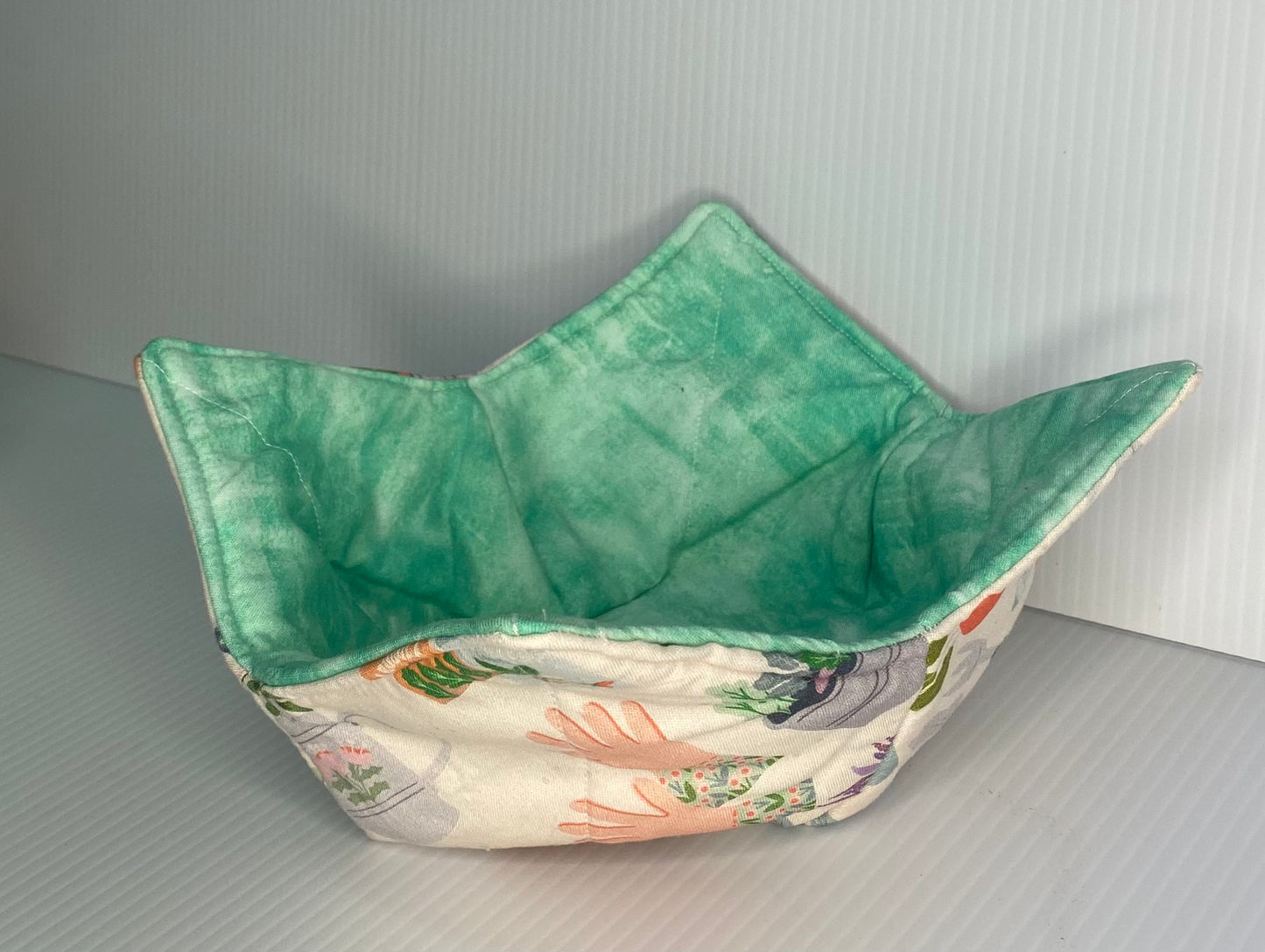Microwave Bowl Cosy Light Green & Plants