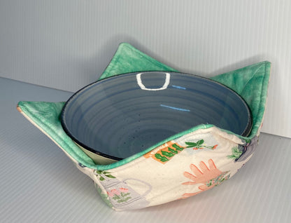 Microwave Bowl Cosy Light Green & Plants
