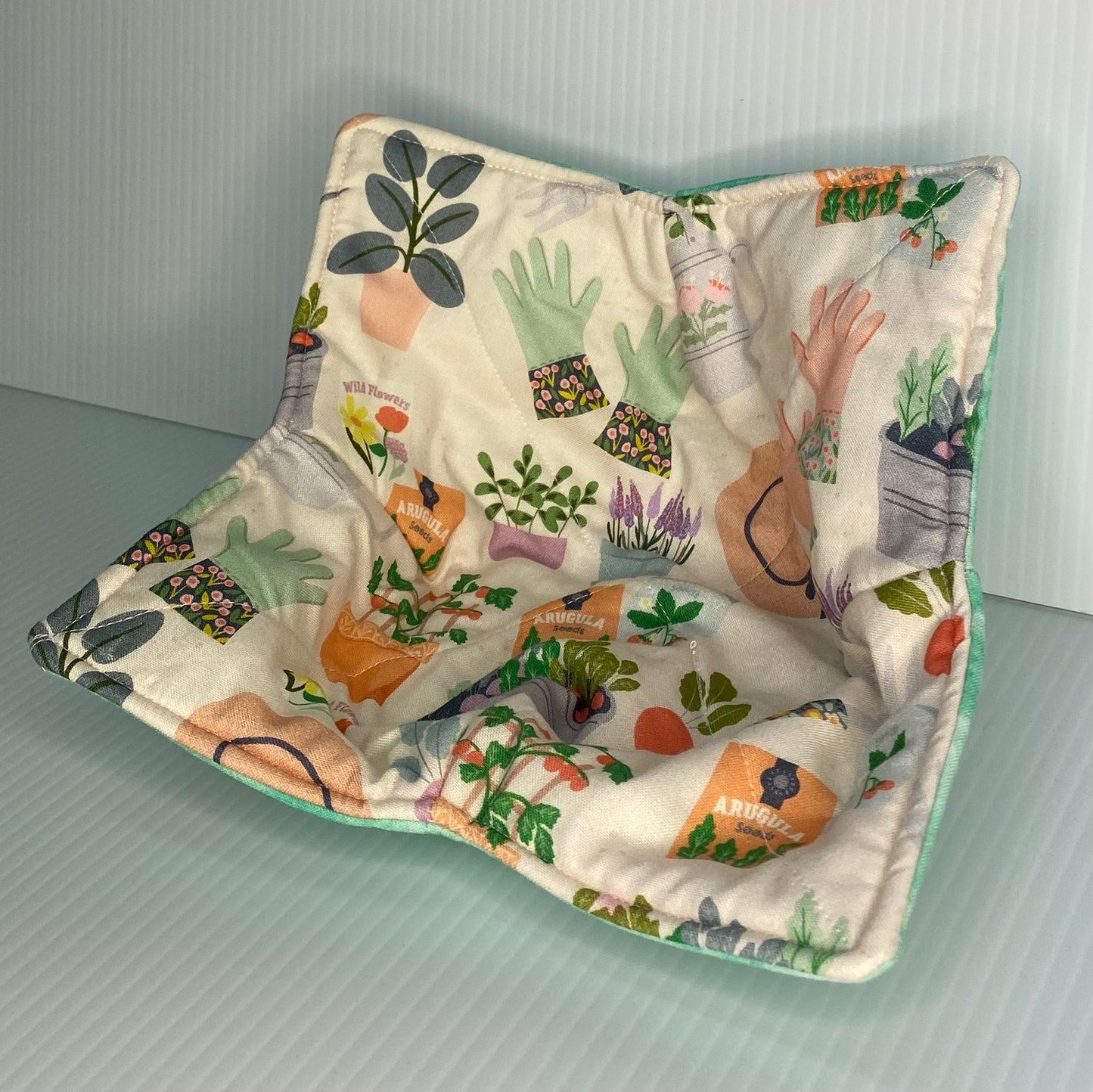 Microwave Bowl Cosy Light Green & Plants