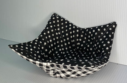 Microwave Bowl Cosy Black & White Check & Spot
