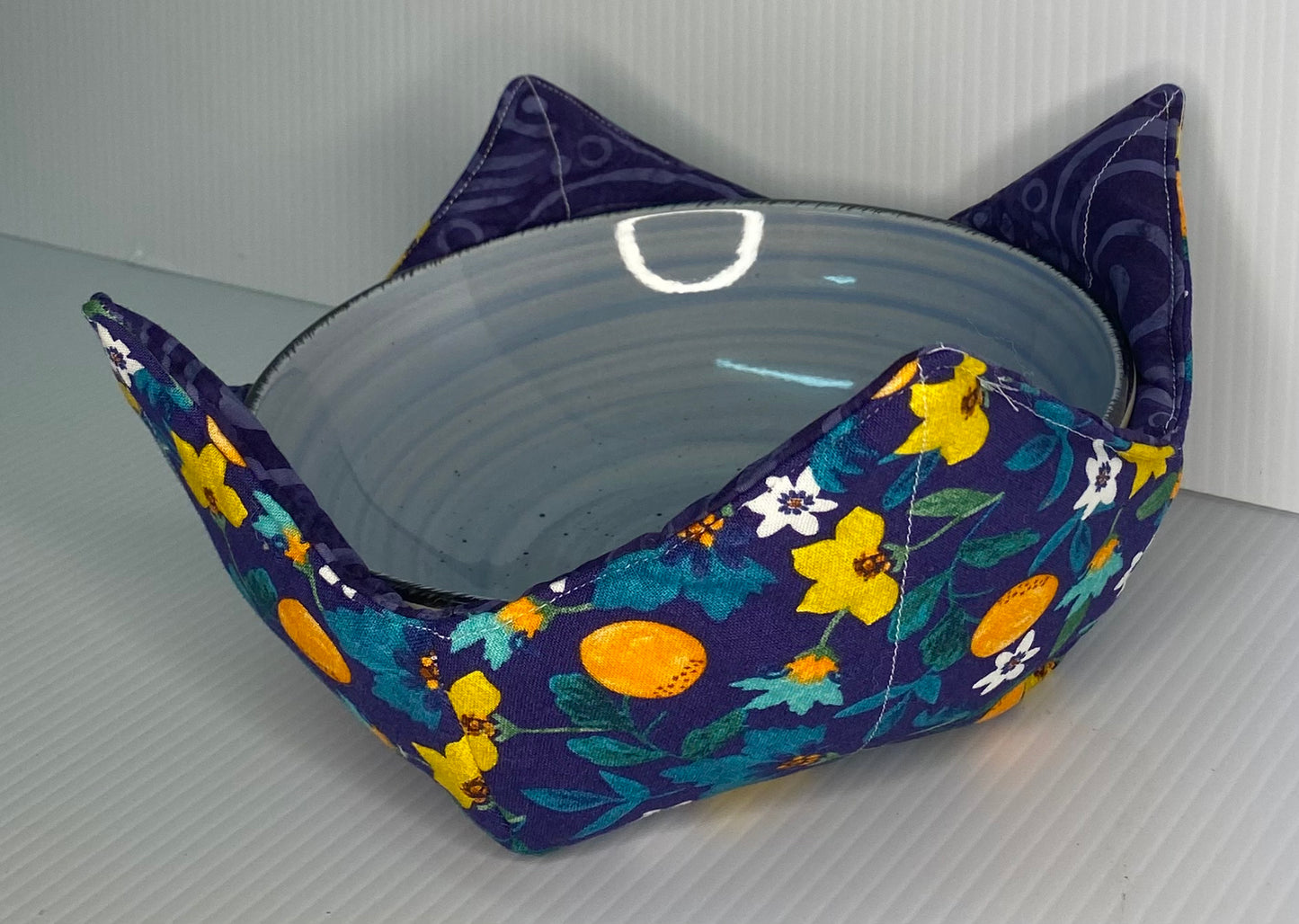 Microwave Bowl Cosy Purple with Blue Floral