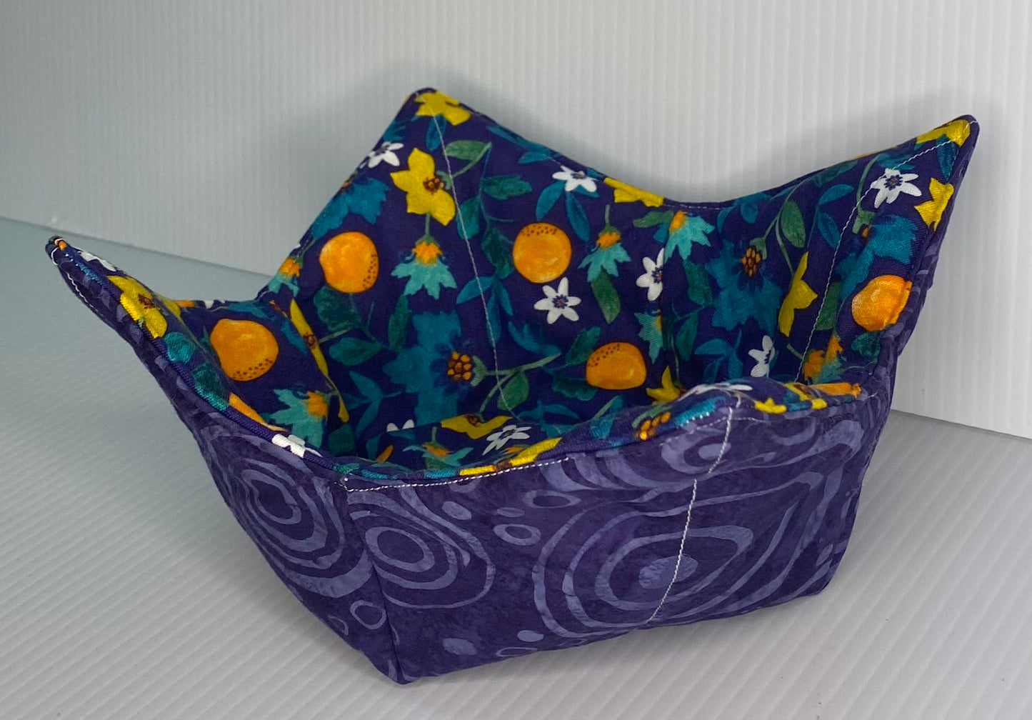 Microwave Bowl Cosy Purple with Blue Floral