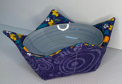 Microwave Bowl Cosy Purple with Blue Floral