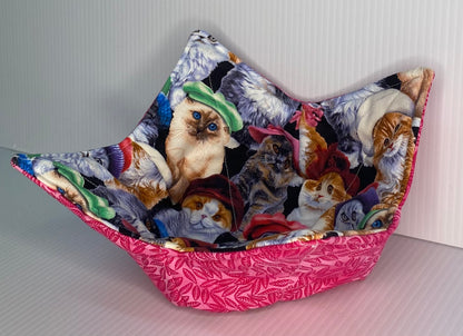 Microwave Bowl Cosy Pussy Cats With Pink