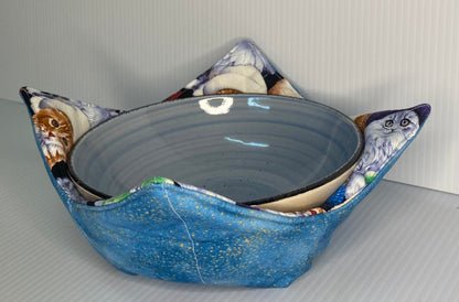 Microwave Bowl Cosy Pussy Cats With Blue