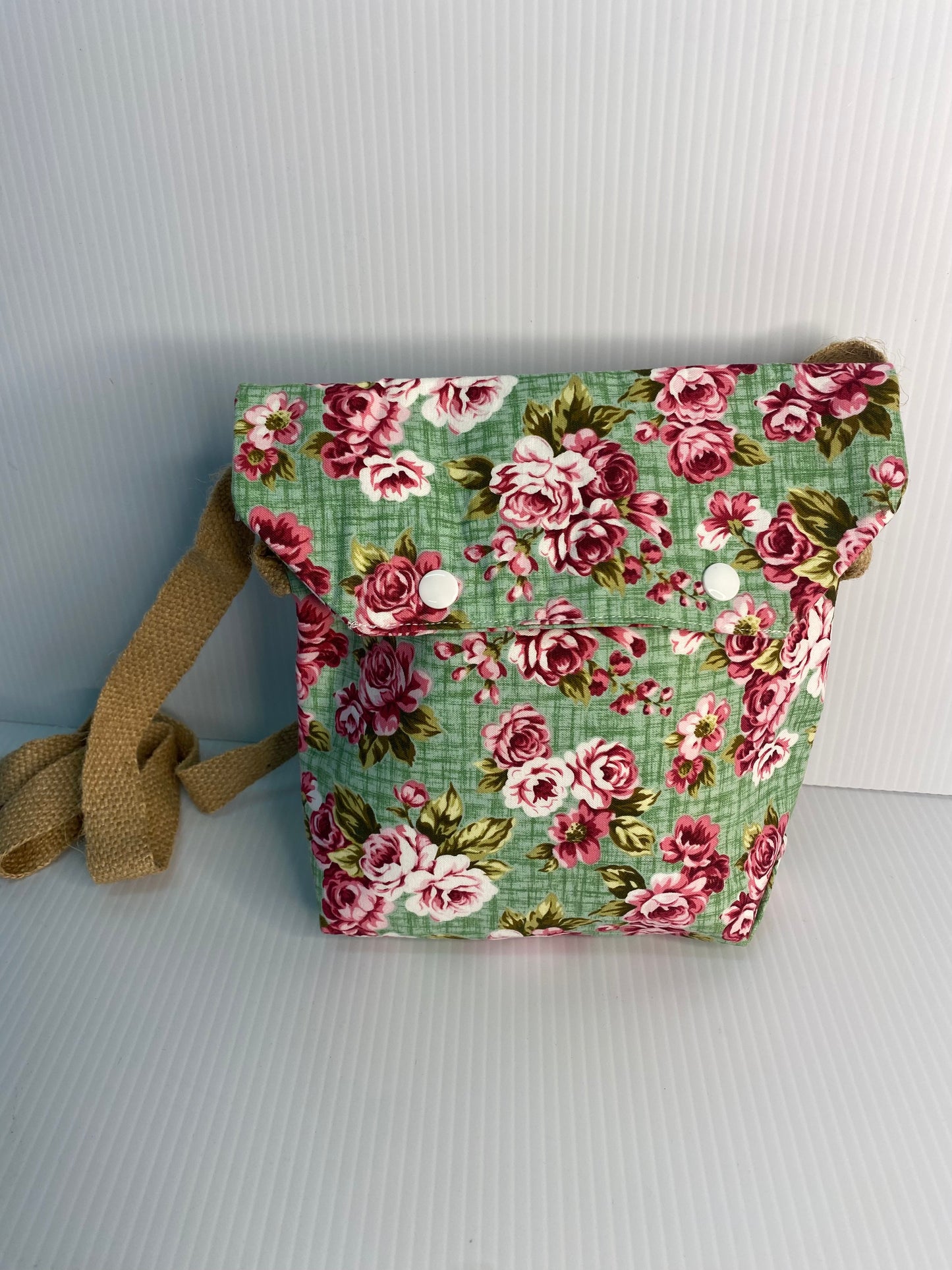 Cross Body Bag - Pink Butterflies. Cotton Material