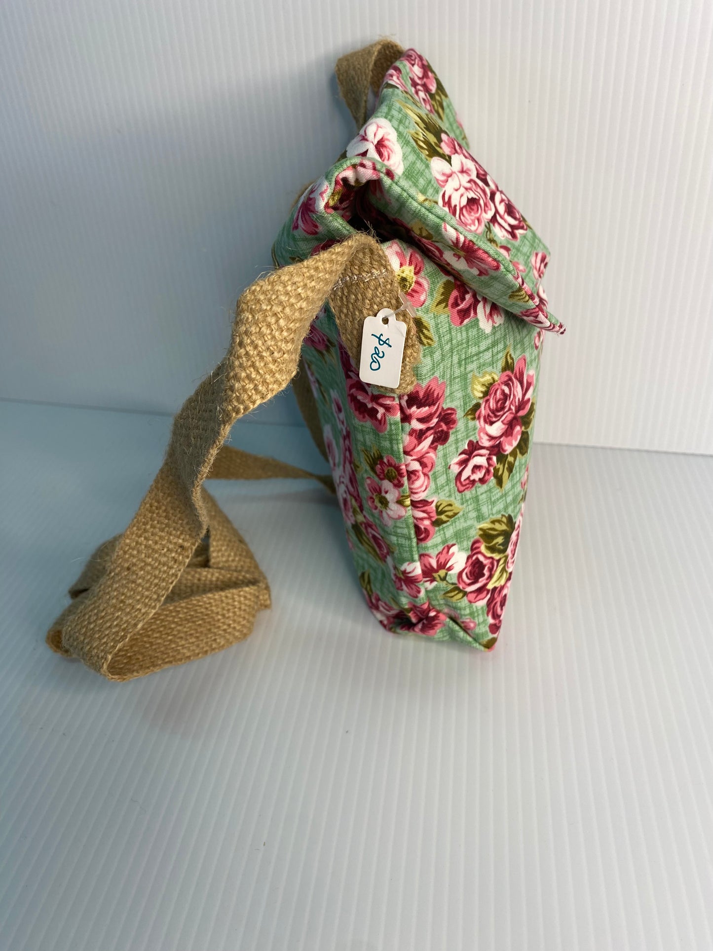 Cross Body Bag - Pink Butterflies. Cotton Material