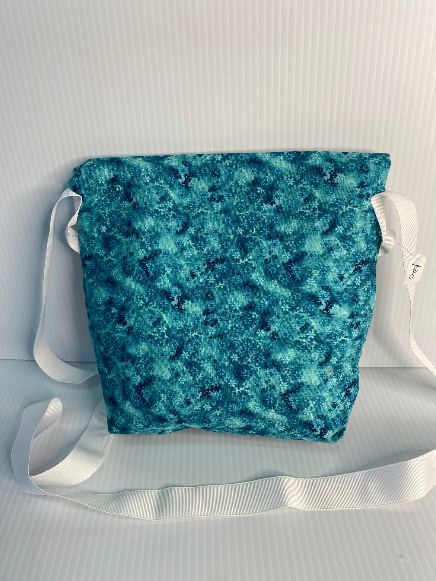 Cross Body Bag - Small Floral on Blue. Cotton Material (