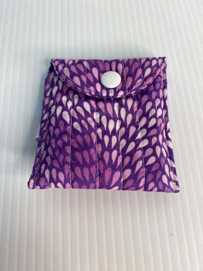 Small Ear Bud Pouch - Purple Swirls