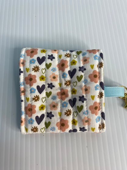 Small Ear Bud Pouch - Hearts and Flowers
