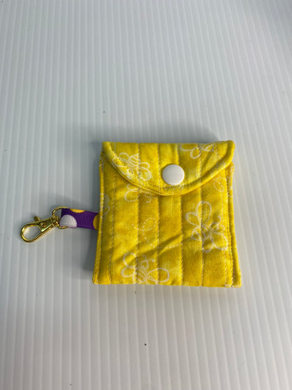 Small Ear Bud Pouch - Yellow Bees