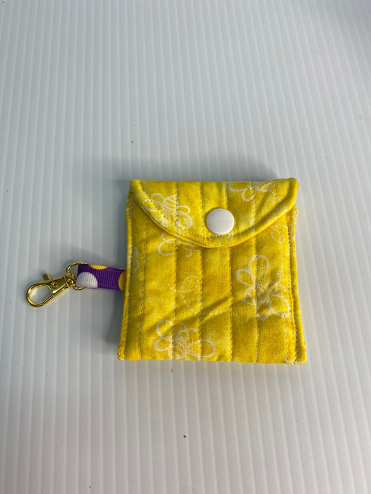 Small Ear Bud Pouch - Yellow Bees