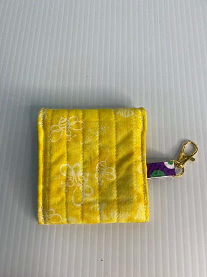 Small Ear Bud Pouch - Yellow Bees