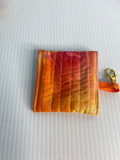 Small Ear Bud Pouch - Orange and Pink Stripes