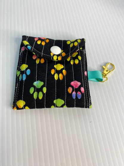 Small Ear Bud Pouch -  Paw Prints