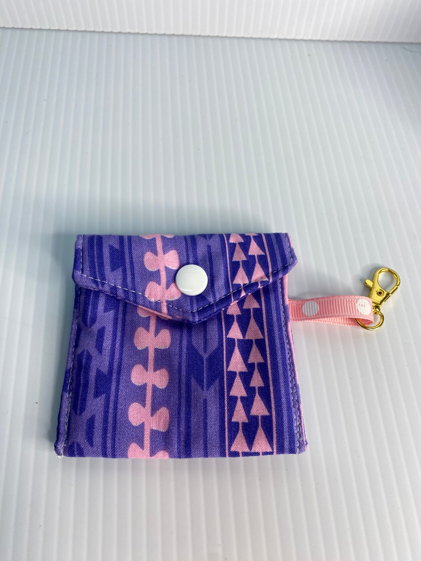 Large Ear Bud Pouch - Purple and Pink
