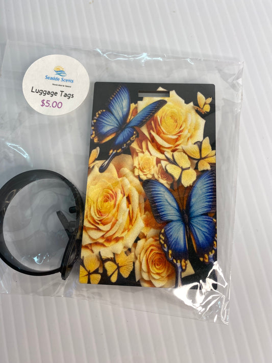 Quirky Luggage Tags - Butterfly and Roses