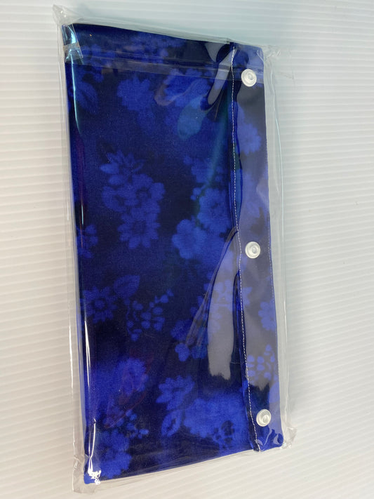 Folding Playing Card Holder - Blue and green small floral
