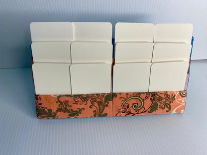 Folding Playing Card Holder - Blue and green small floral