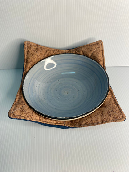 Microwave Bowl Cosy Brown and Navy Blue