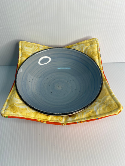 Microwave Bowl Cosy Red with yellow flowers
