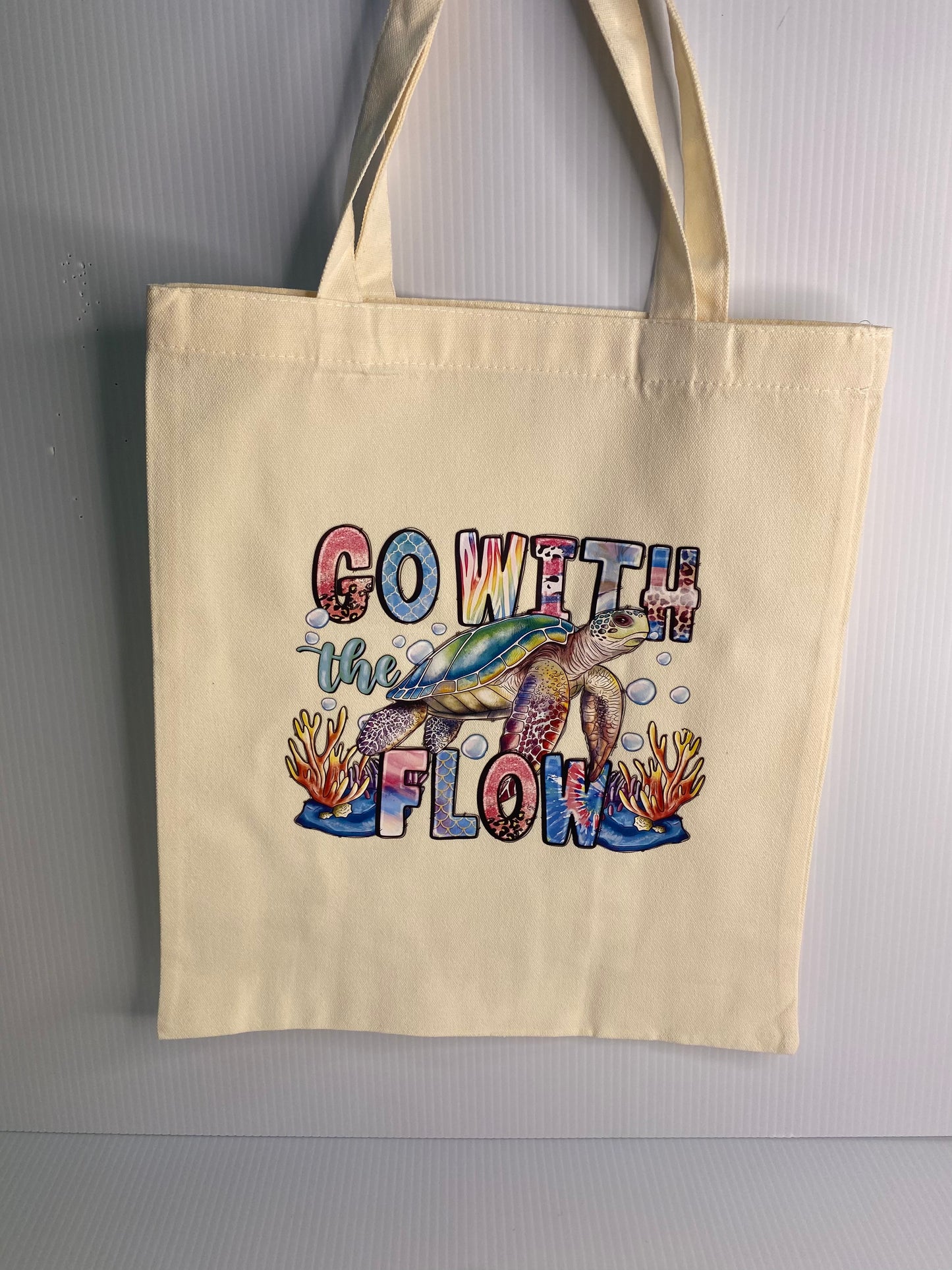 Tote Bag - Sublimated Design, Go With THe Flow