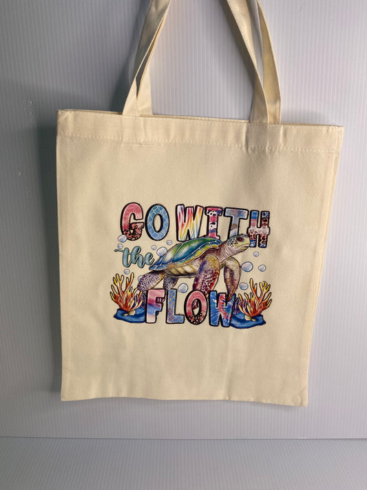 Tote Bag - Sublimated Design, Go With THe Flow