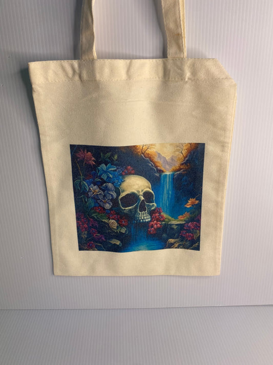 Tote Bag - Sublimated Design,  Skull Waterfall