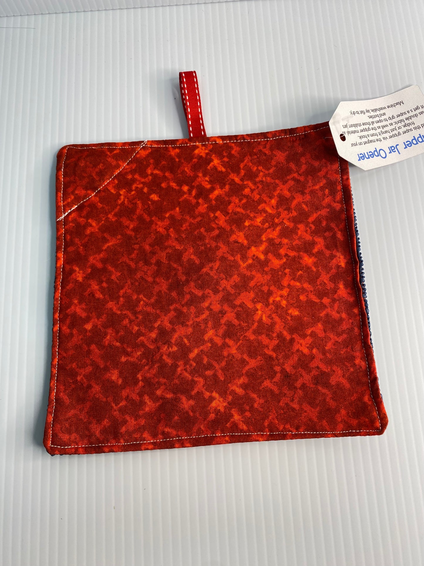 Strong Grip Jar Opener  -Red Print with Grey Background