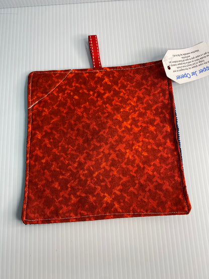Strong Grip Jar Opener  -Red Print with Grey Background