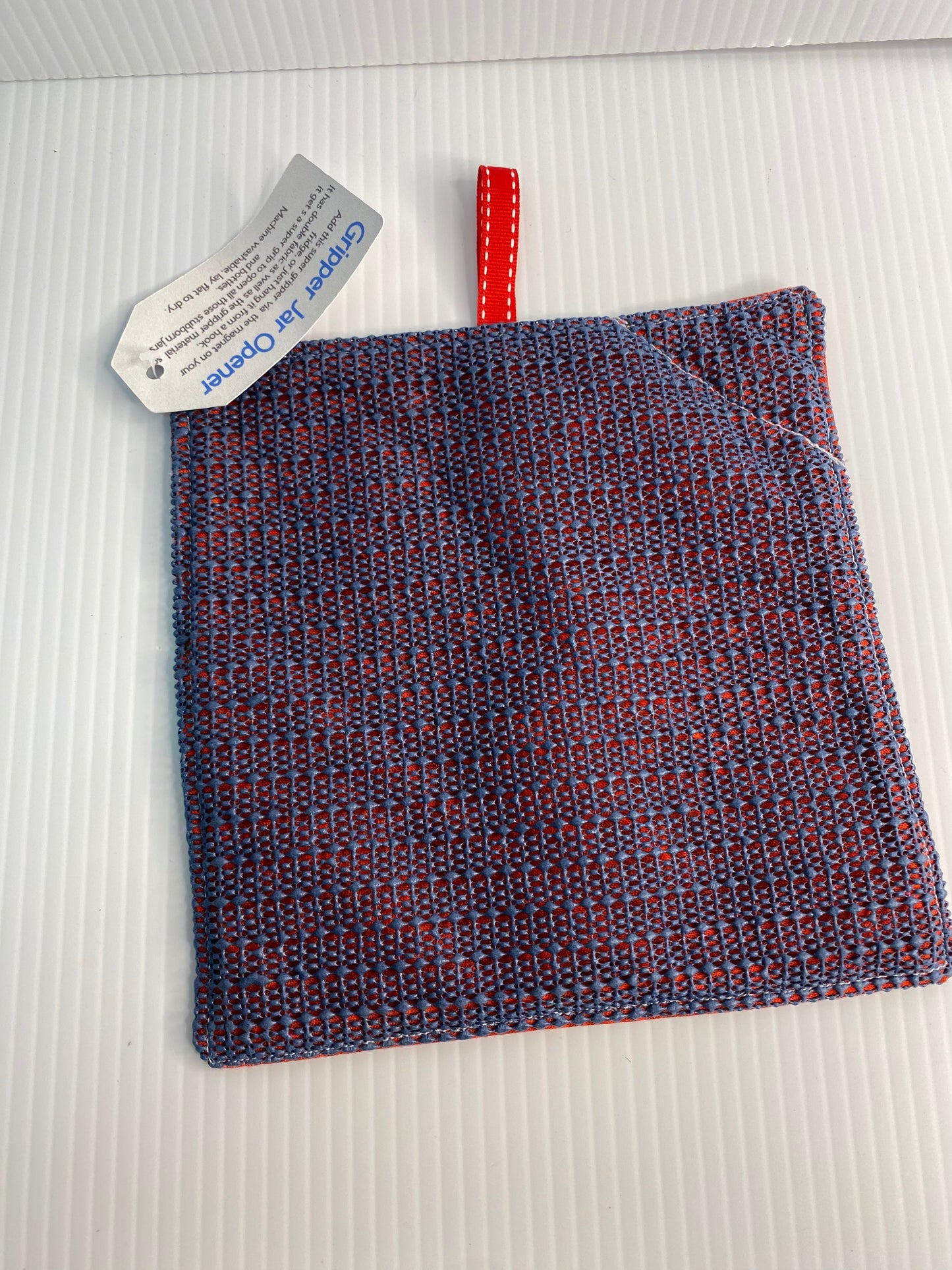 Strong Grip Jar Opener  -Red Print with Grey Background