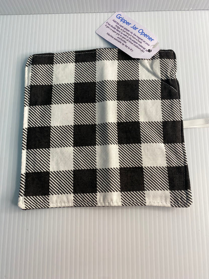 Strong Grip Jar Opener  -Black & White Check