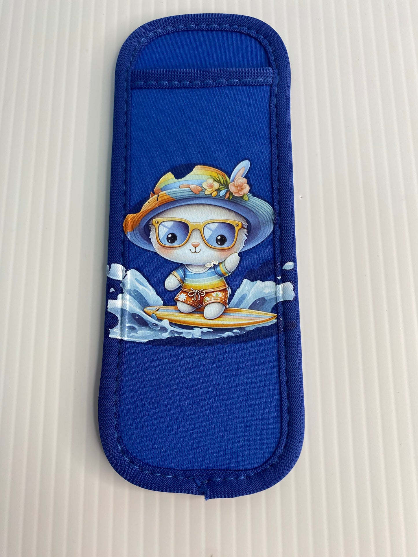 REUSABLE ICY POLE HOLDER, Patterned Ice Pop Covers, Blue Surfer