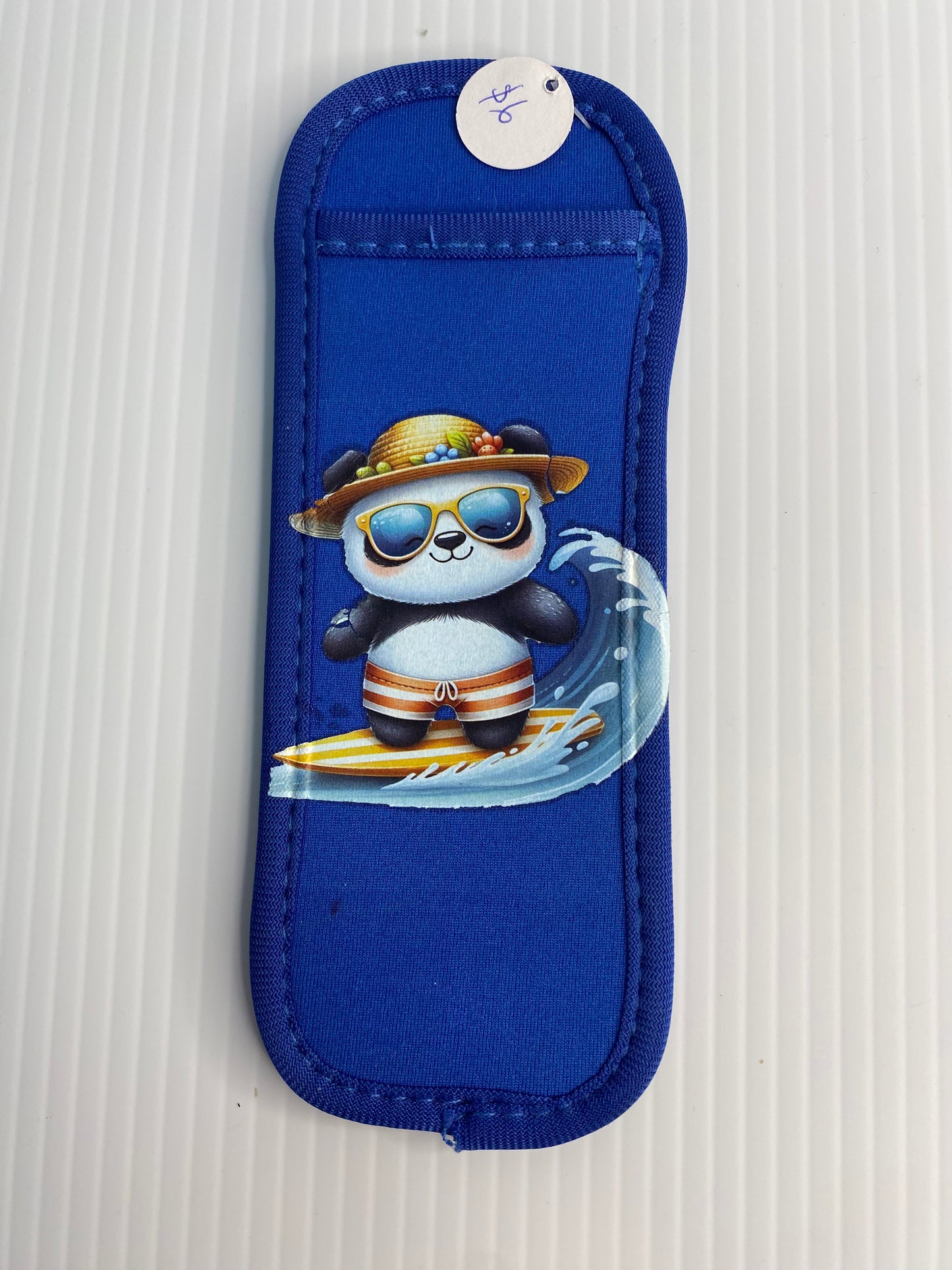 REUSABLE ICY POLE HOLDER, Patterned Ice Pop Covers, Panda Surfing