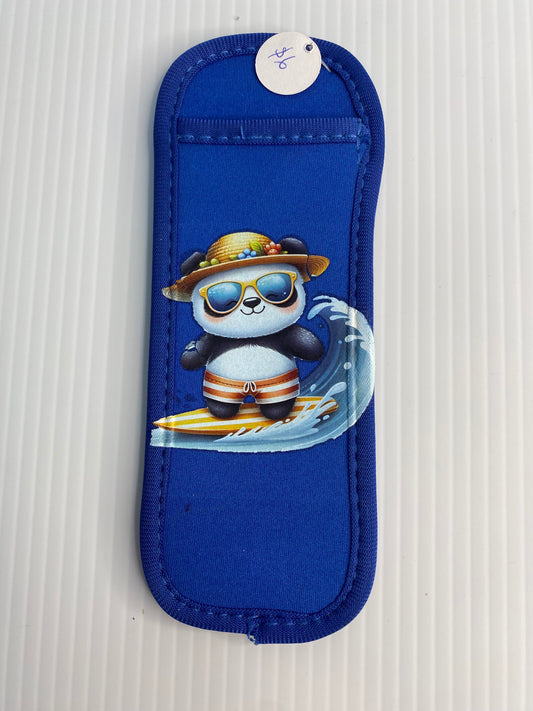 REUSABLE ICY POLE HOLDER, Patterned Ice Pop Covers, Panda Surfing