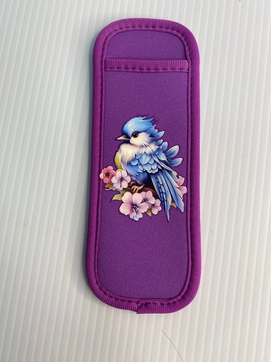 REUSABLE ICY POLE HOLDER, Patterned Ice Pop Covers, Blue Bird